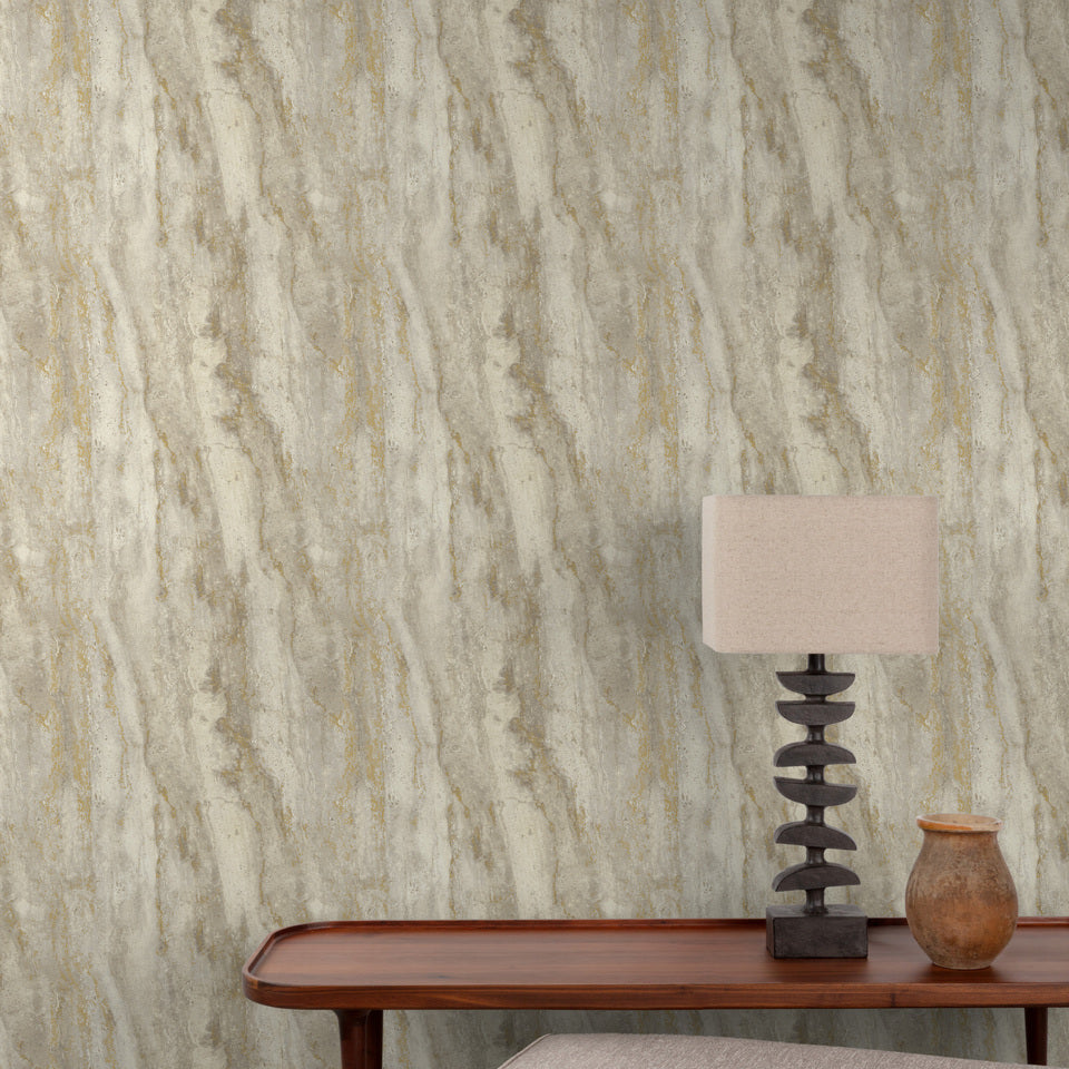 Marble plain Wallpaper in beige color - pattern number A81702 - by Grandeco in the Structured Walls collection
