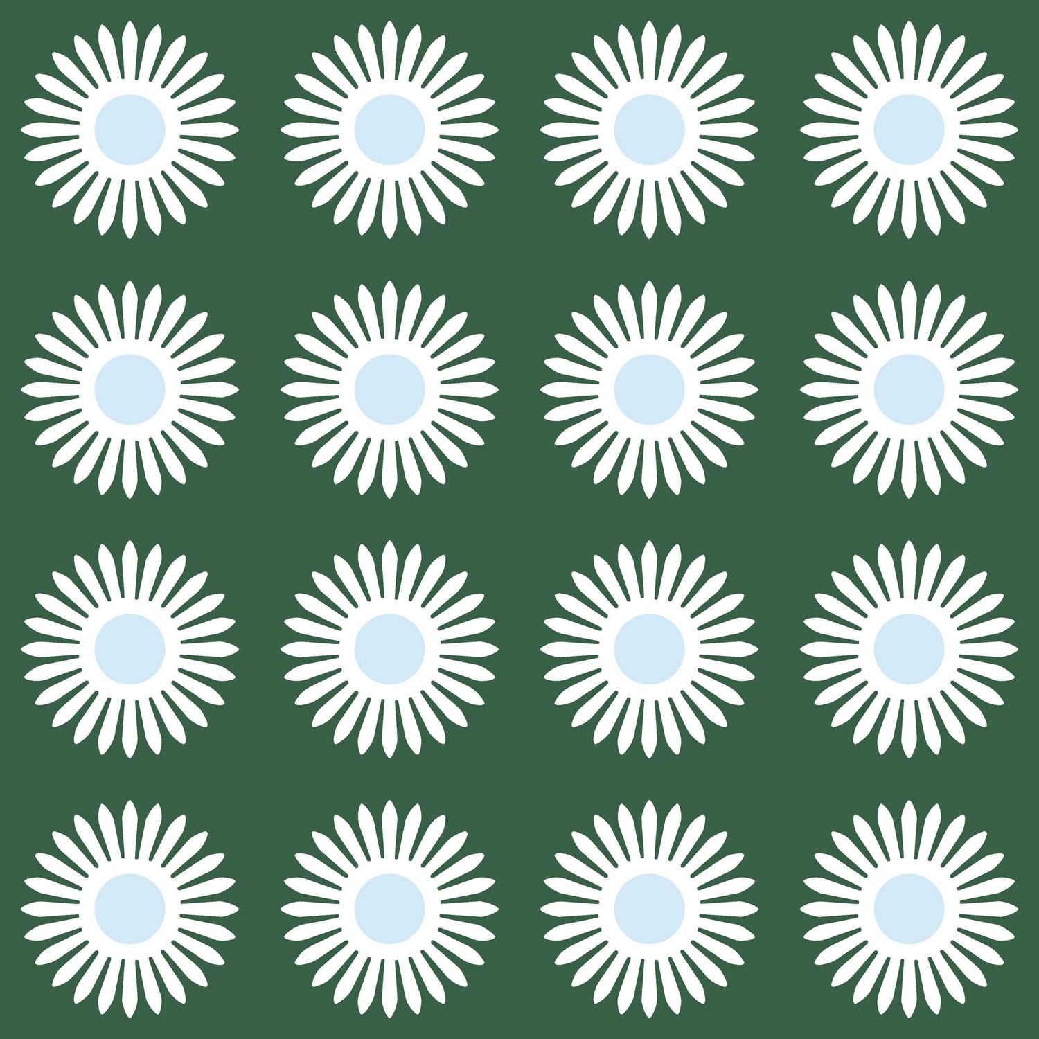 American Daisy Peel and Stick Wallpaper in hunter light blue color - pattern number KK713_Hunter_KH306 - by Katie Kime in the  collection