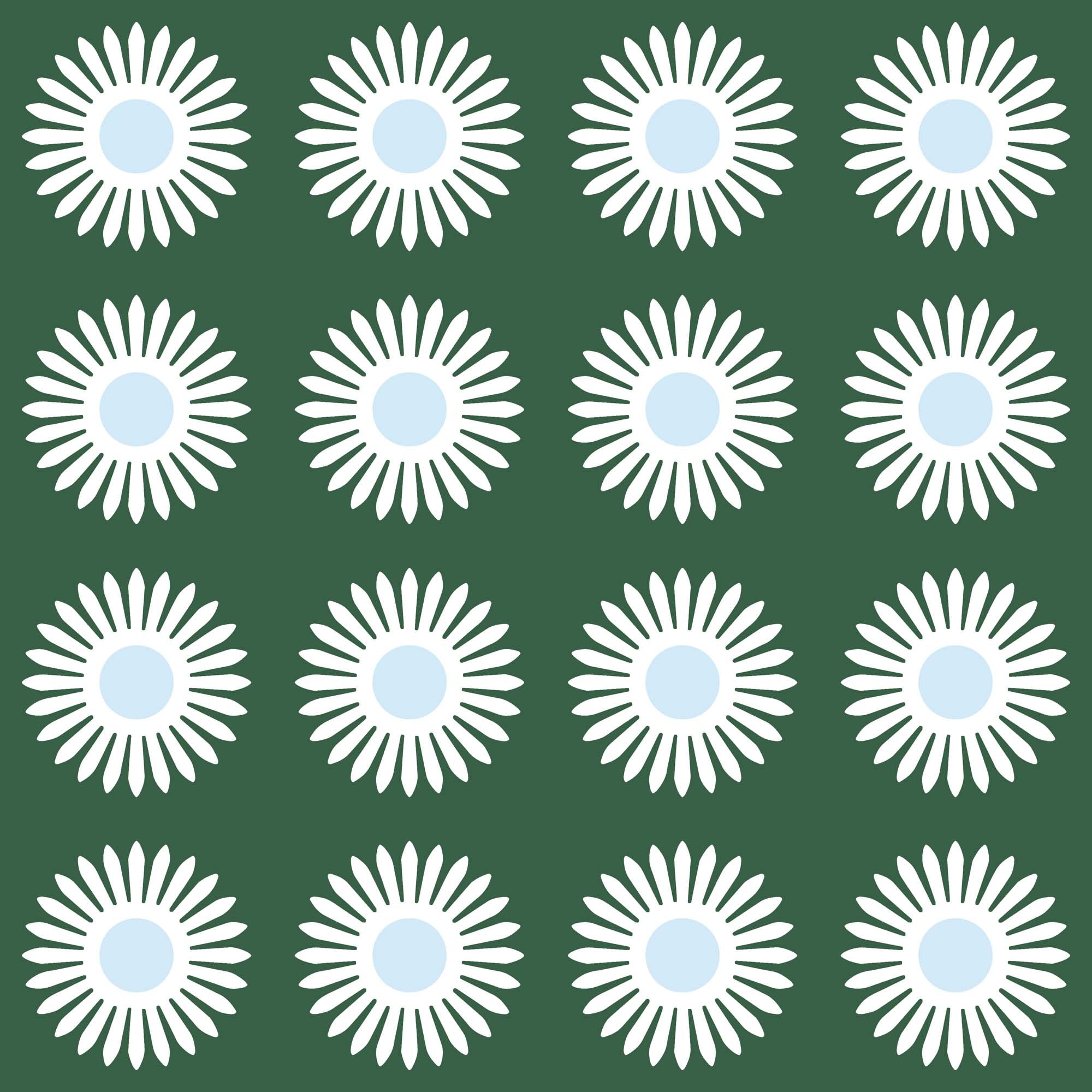 American Daisy Peel and Stick Wallpaper in hunter light blue color - pattern number KK713_Hunter_KH306 - by Katie Kime in the  collection