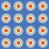 American Daisy Wallpaper in blue red color - pattern number KK713_Blue_Red_KH300 - by Katie Kime in the  collection