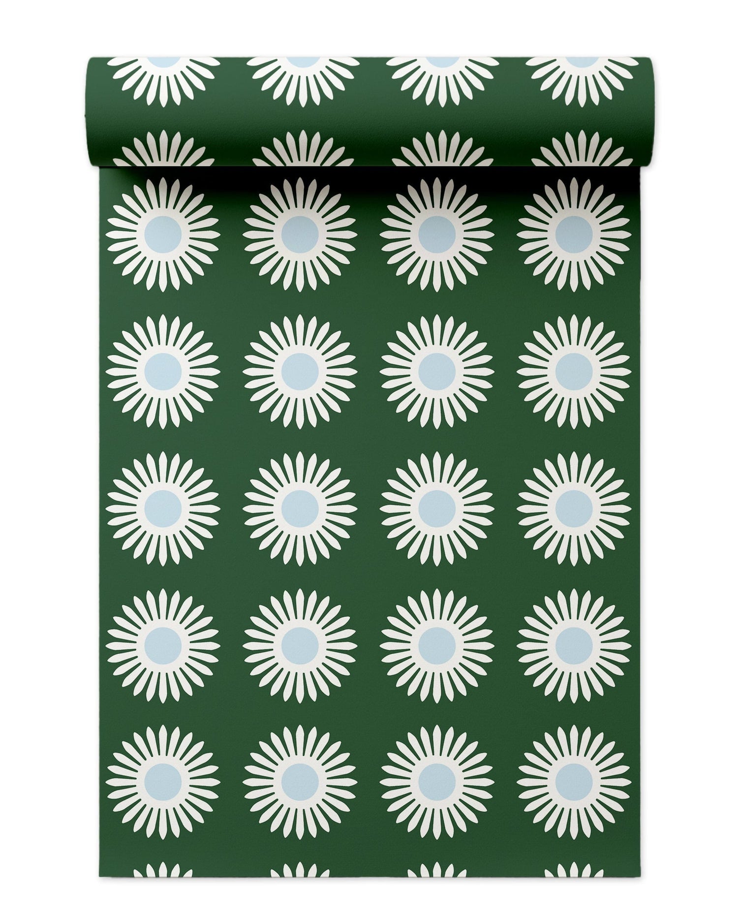 American Daisy Peel and Stick Wallpaper in hunter light blue color - pattern number KK713_Hunter_KH306 - by Katie Kime in the  collection