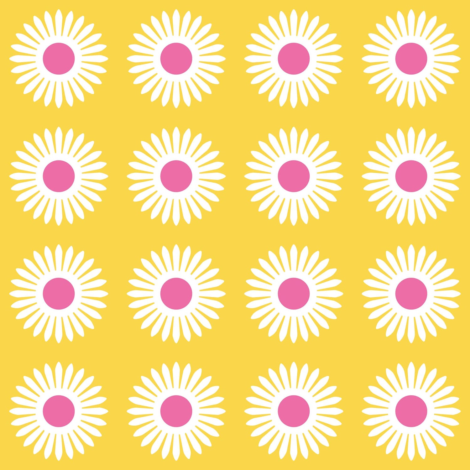 American Daisy Peel and Stick Wallpaper in yellow pink color - pattern number KK713_Yellow_Pink_KH306 - by Katie Kime in the  collection