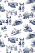Après Ski Toile Wallpaper in navy color - pattern number KK181_Navy_KH300 - by Katie Kime in the  collection