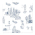 Atlanta Toile Wallpaper in navy color - pattern number KK761_Navy_KH300 - by Katie Kime in the  collection