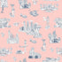 Atlanta Toile Peel and Stick Wallpaper in pink navy color - pattern number KK761_Pink_Navy_KH306 - by Katie Kime in the  collection