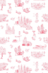 Atlanta Toile Peel and Stick Wallpaper in red color - pattern number KK761_Red_KH306 - by Katie Kime in the  collection