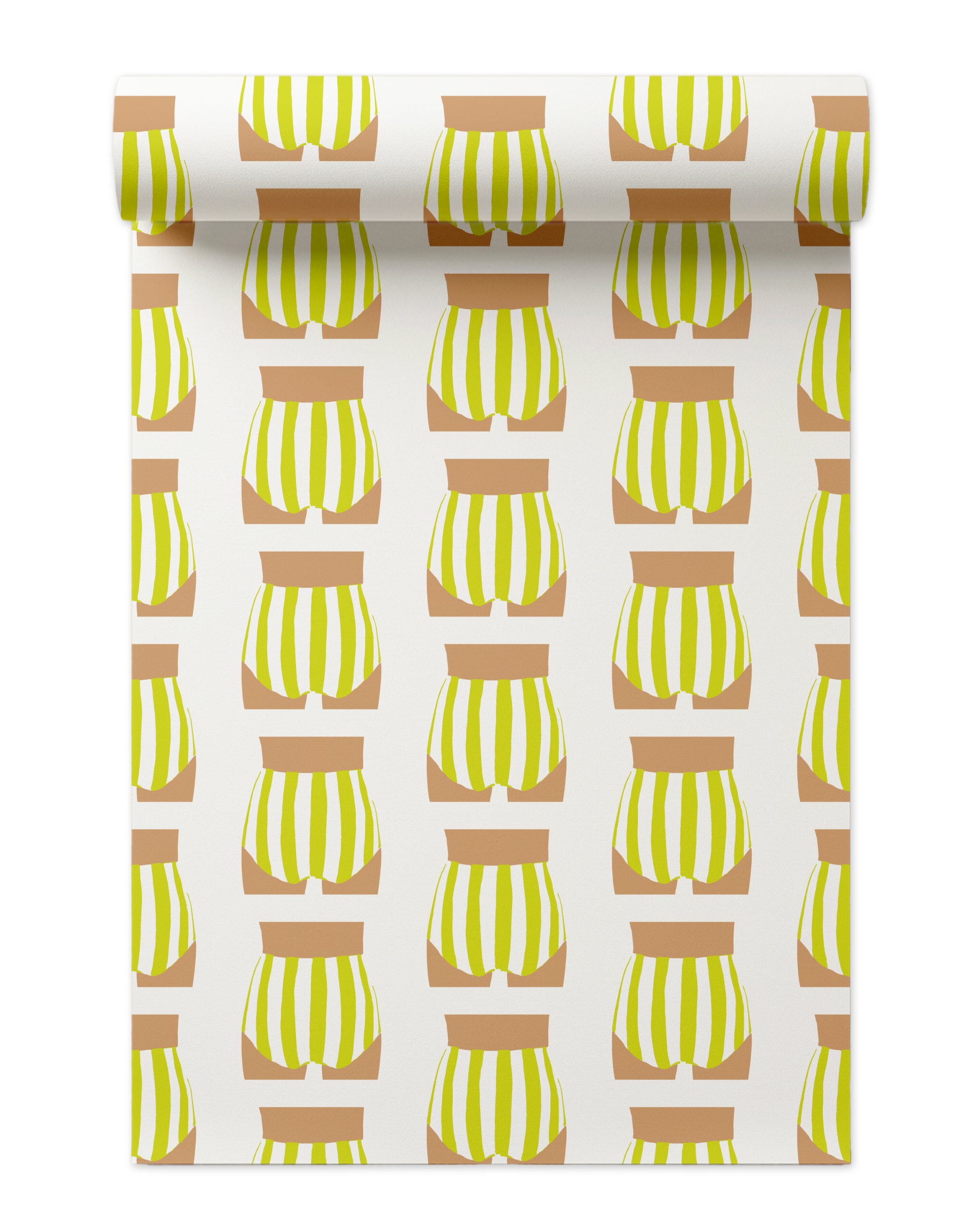 Beach Bum Wallpaper in Chartreuse color - pattern number KK715_Chartreuse_KH300 - by Katie Kime in the collection