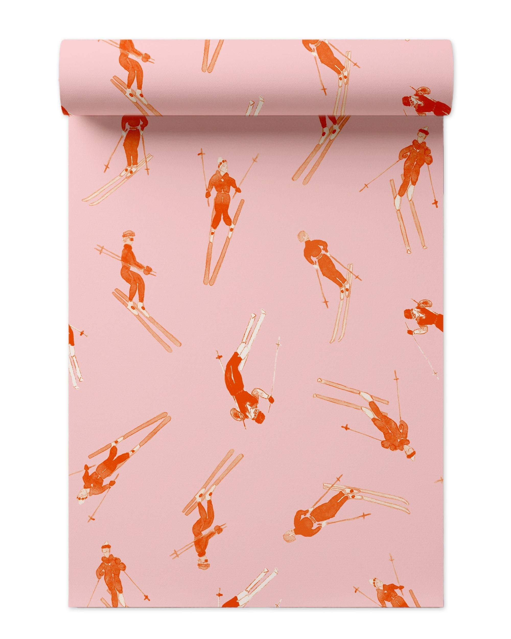 Bluebird Day Peel and Stick Wallpaper in pink orange color - pattern number KK182_Pink_Orange_KH306 - by Katie Kime in the  collection