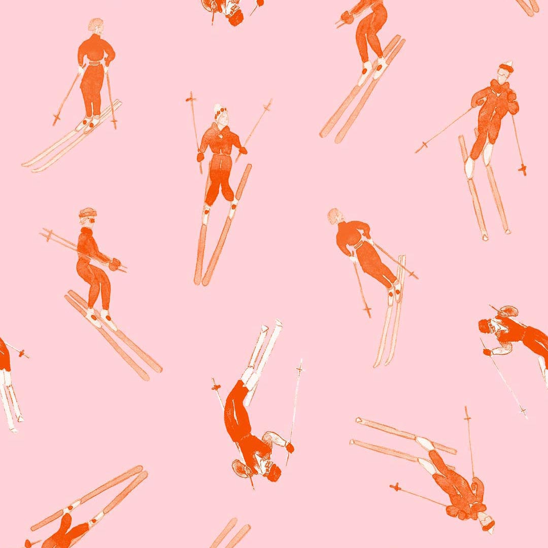 Bluebird Day Peel and Stick Wallpaper in pink orange color - pattern number KK182_Pink_Orange_KH306 - by Katie Kime in the  collection