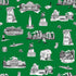 Boston Toile Wallpaper in green black color - pattern number KK798_Green_Black_KH300 - by Katie Kime in the  collection