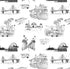 California Toile Wallpaper in black color - pattern number KK707_Black_KH300 - by Katie Kime in the  collection