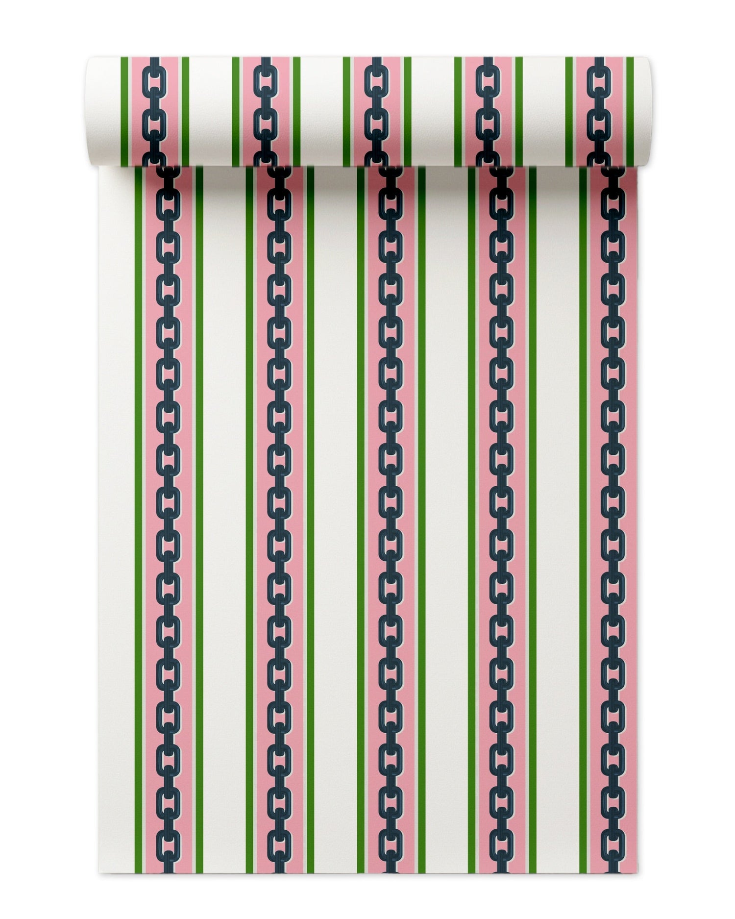 Chain Stripe Peel and Stick Wallpaper in pink color - pattern number KK809_Pink_KH306 - by Katie Kime in the  collection