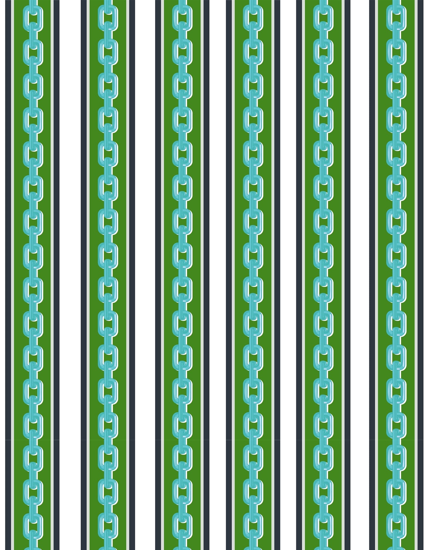 Chain Stripe Wallpaper in green color - pattern number KK809_Green_KH300 - by Katie Kime in the  collection
