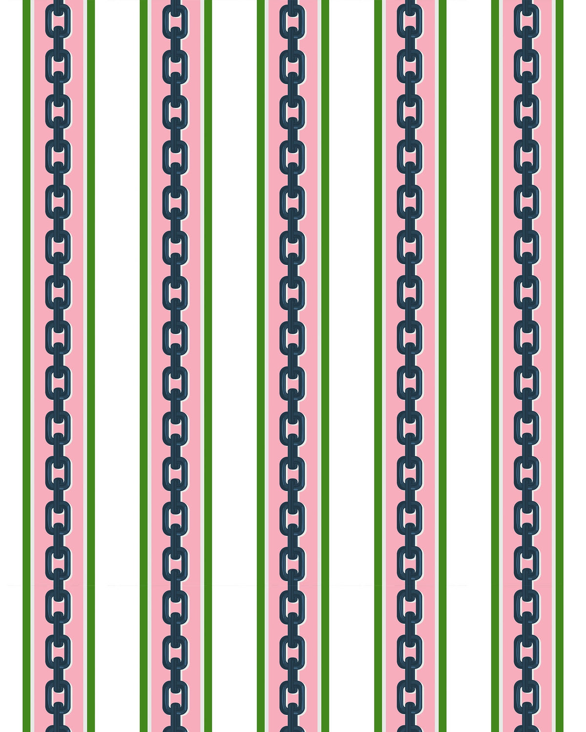 Chain Stripe Wallpaper in Pink color - pattern number KK809_Pink_KH300 - by Katie Kime in the collection