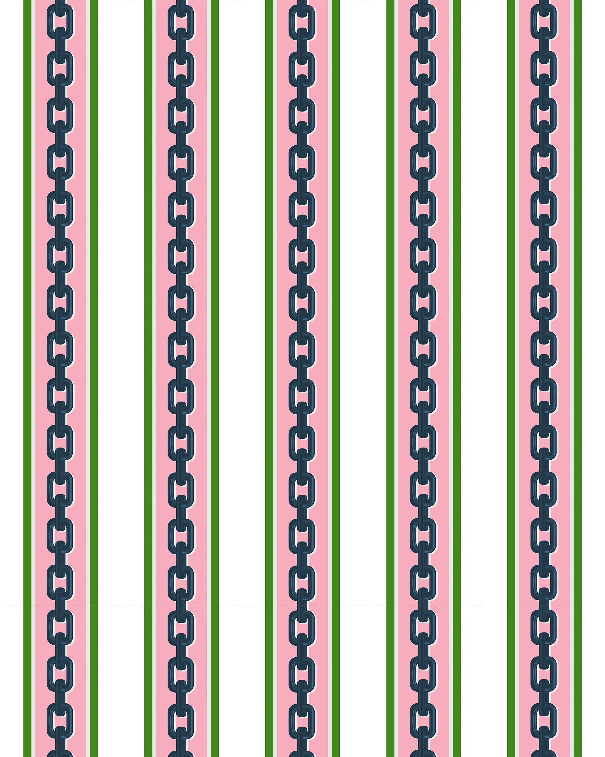 Chain Stripe Wallpaper in Pink color - pattern number KK809_Pink_KH300 - by Katie Kime in the collection