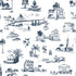 Charleston Toile Wallpaper in navy color - pattern number KK711_Navy_KH300 - by Katie Kime in the  collection
