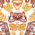 Charmed Wallpaper in Orange color - pattern number KK710_Orange_KH300 - by Katie Kime in the collection