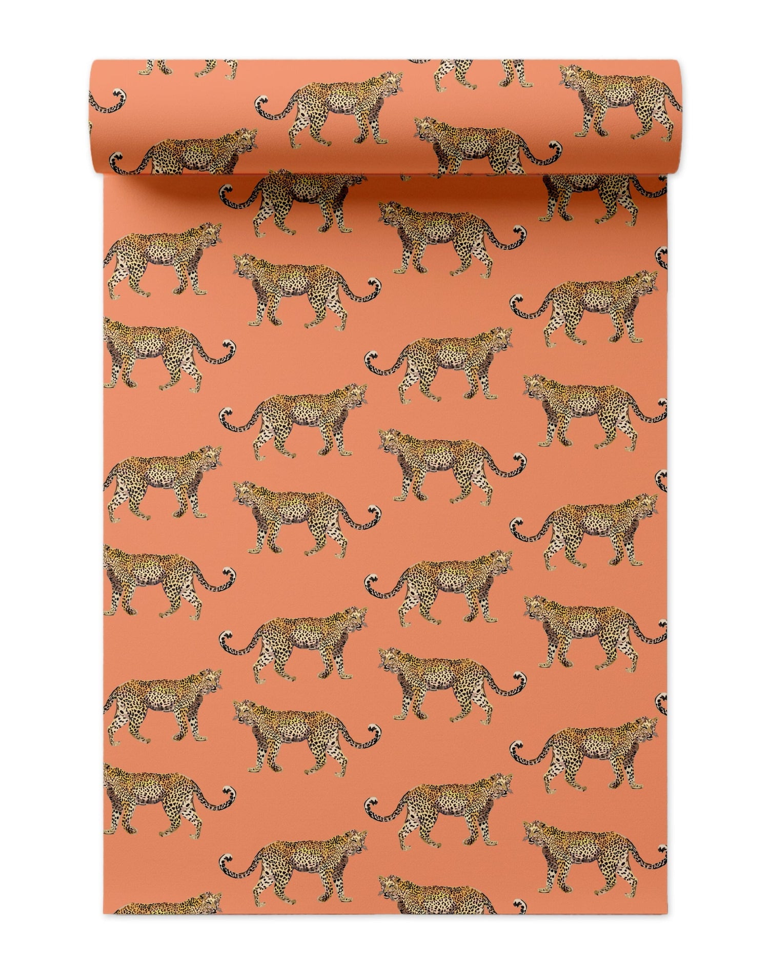 Cheetahs Peel and Stick Wallpaper in coral color - pattern number KK17076_Coral_KH306 - by Katie Kime in the  collection