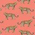 Cheetahs Wallpaper in coral color - pattern number KK17076_Coral_KH300 - by Katie Kime in the  collection