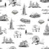 Chicago Toile Wallpaper in Black color - pattern number KK751_Black_KH300 - by Katie Kime in the collection