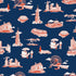 Chicago Toile Peel and Stick Wallpaper in navy red color - pattern number KK751_Navy_Red_KH306 - by Katie Kime in the  collection