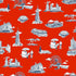 Chicago Toile Wallpaper in red navy color - pattern number KK751_Red_Navy_KH300 - by Katie Kime in the  collection