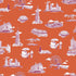 Chicago Toile Wallpaper in orange magenta color - pattern number KK751_Orange_Magenta_KH300 - by Katie Kime in the  collection