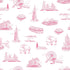 Chicago Toile Wallpaper in pink color - pattern number KK751_Pink_KH300 - by Katie Kime in the  collection