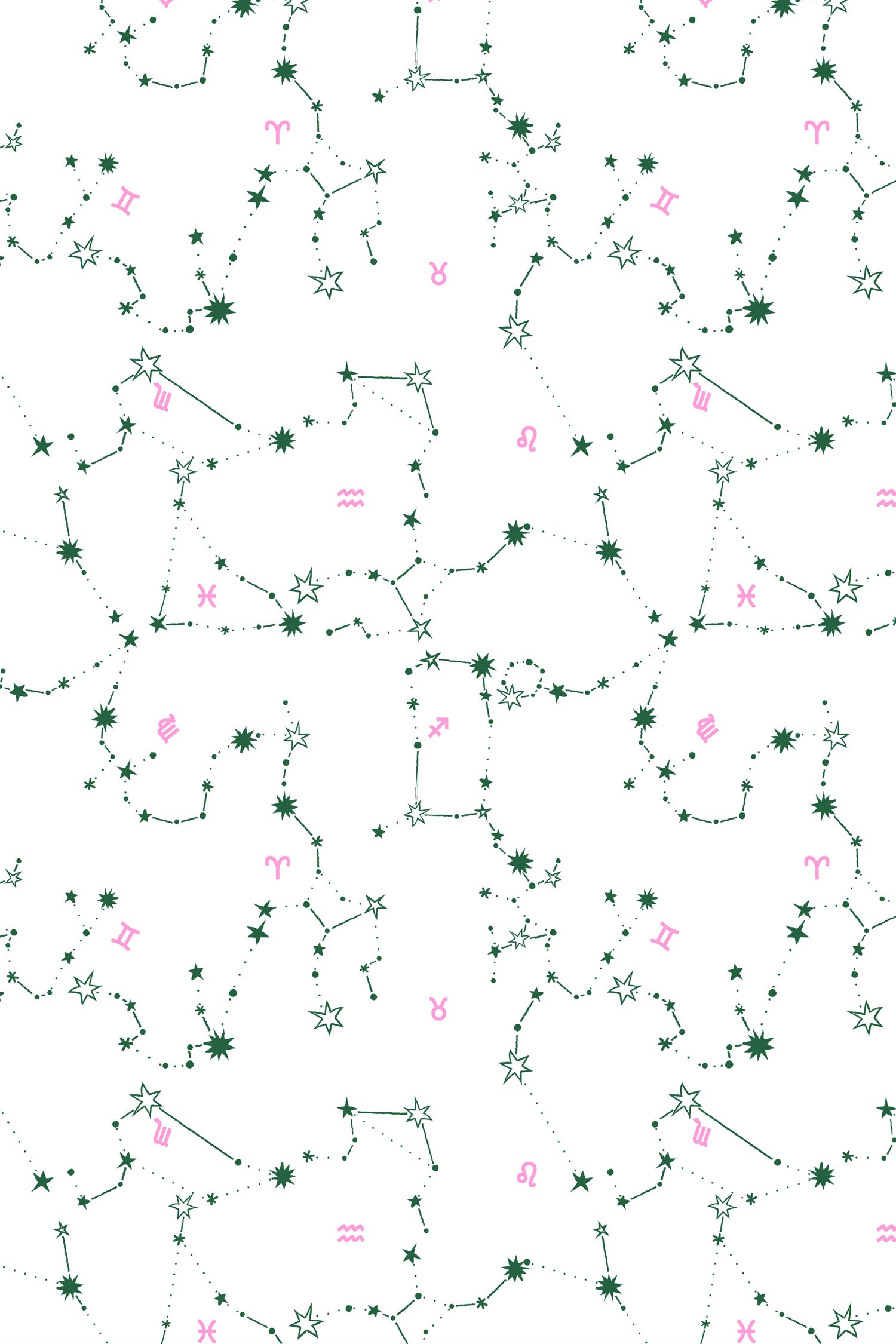 Constellations Wallpaper in Green color - pattern number KK785_Green_KH300 - by Katie Kime in the collection