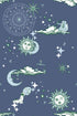 Cosmos Peel and Stick Wallpaper in navy light blue color - pattern number KK786_Navy_Light_Blue_KH306 - by Katie Kime in the  collection