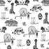 Dallas Toile Peel and Stick Wallpaper in black color - pattern number KK17138_Black_KH306 - by Katie Kime in the  collection