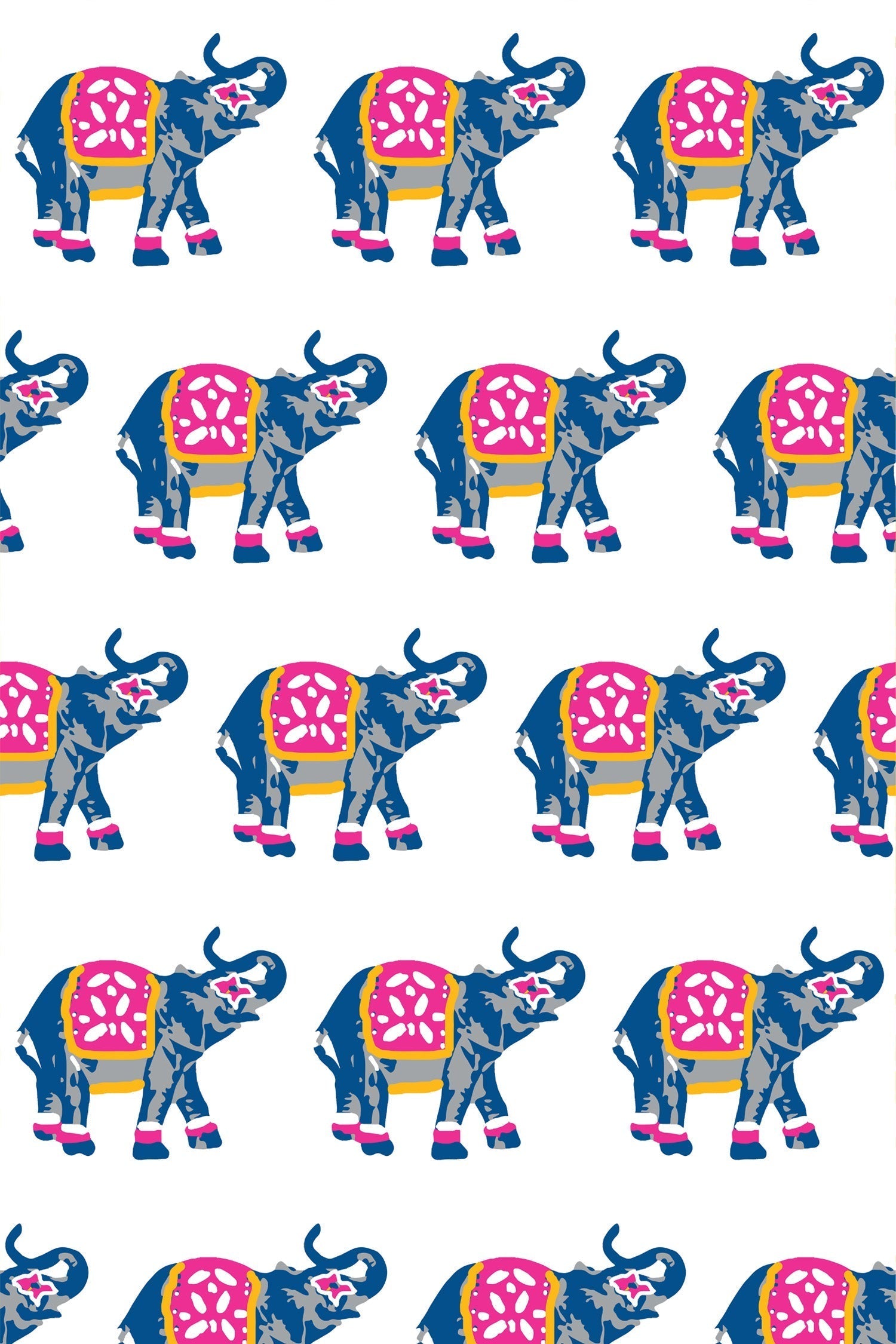Elephants March Wallpaper in pink color - pattern number KK17004_Pink_KH300 - by Katie Kime in the  collection