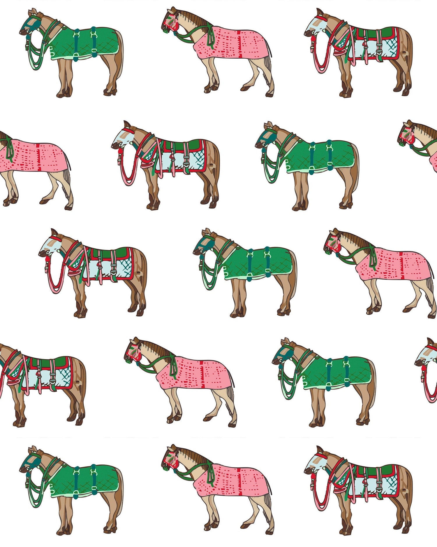Equestrian Elegance Wallpaper in Multi color - pattern number KK822_Multi_KH300 - by Katie Kime in the collection