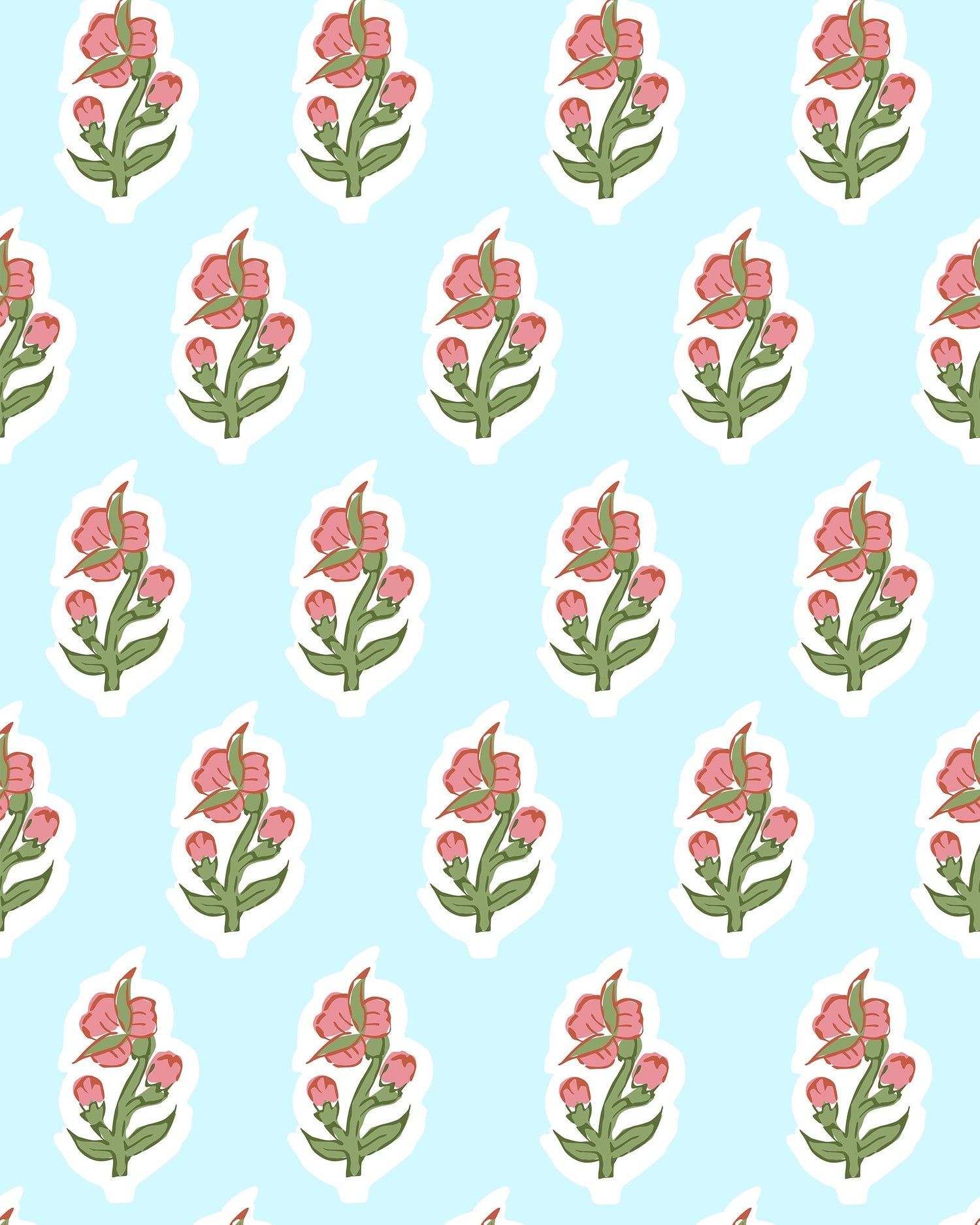 Floret Wallpaper in blue color - pattern number KK815_Blue_KH305 - by Katie Kime in the  collection