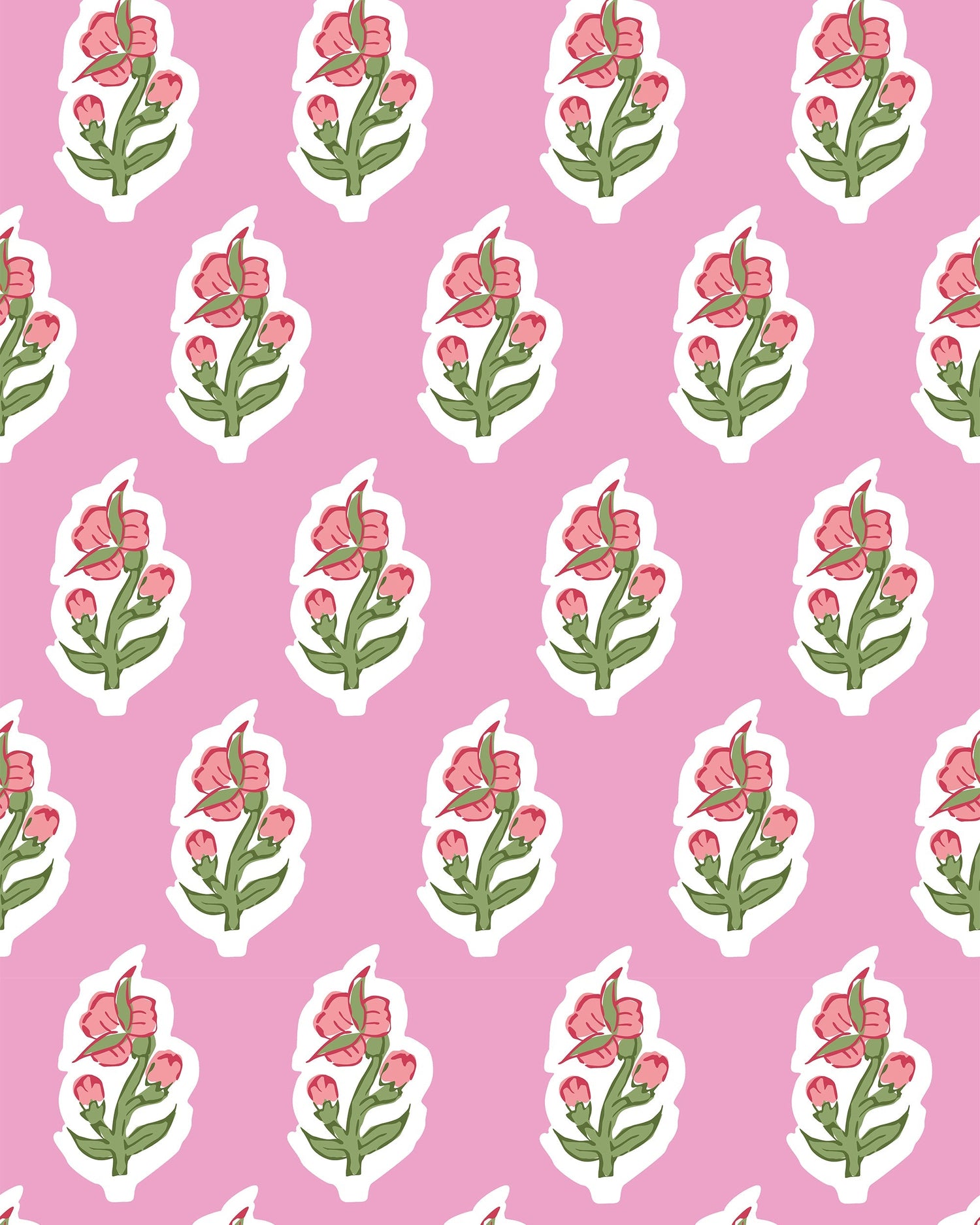Floret Wallpaper in pink color - pattern number KK815_Pink_KH304 - by Katie Kime in the  collection