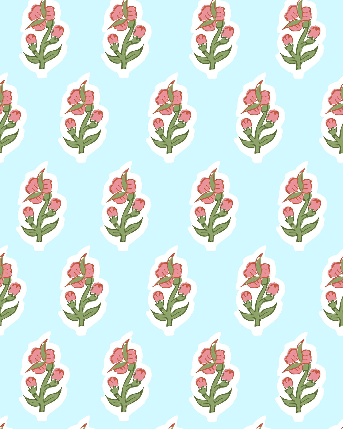 Floret Wallpaper in Blue color - pattern number KK815_Blue_KH300 - by Katie Kime in the collection