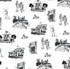 Fort Worth Toile Peel and Stick Wallpaper in black color - pattern number KK17139_Black_KH306 - by Katie Kime in the  collection