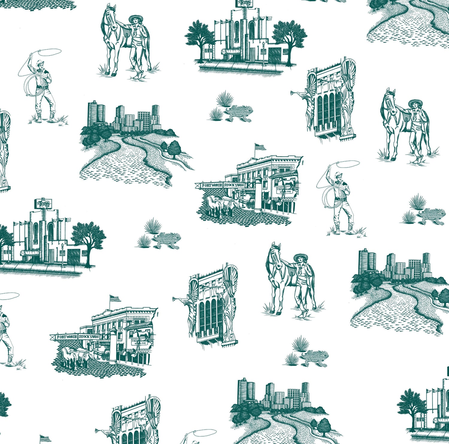 Fort Worth Toile Peel and Stick Wallpaper in pine color - pattern number KK17139_Pine_KH306 - by Katie Kime in the  collection