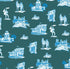 Fort Worth Toile Wallpaper in pine blue color - pattern number KK17139_Pine_Blue_KH300 - by Katie Kime in the  collection