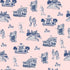Fort Worth Toile Peel and Stick Wallpaper in light pink navy color - pattern number KK17139_Light_Pink_Navy_KH306 - by Katie Kime in the  collection