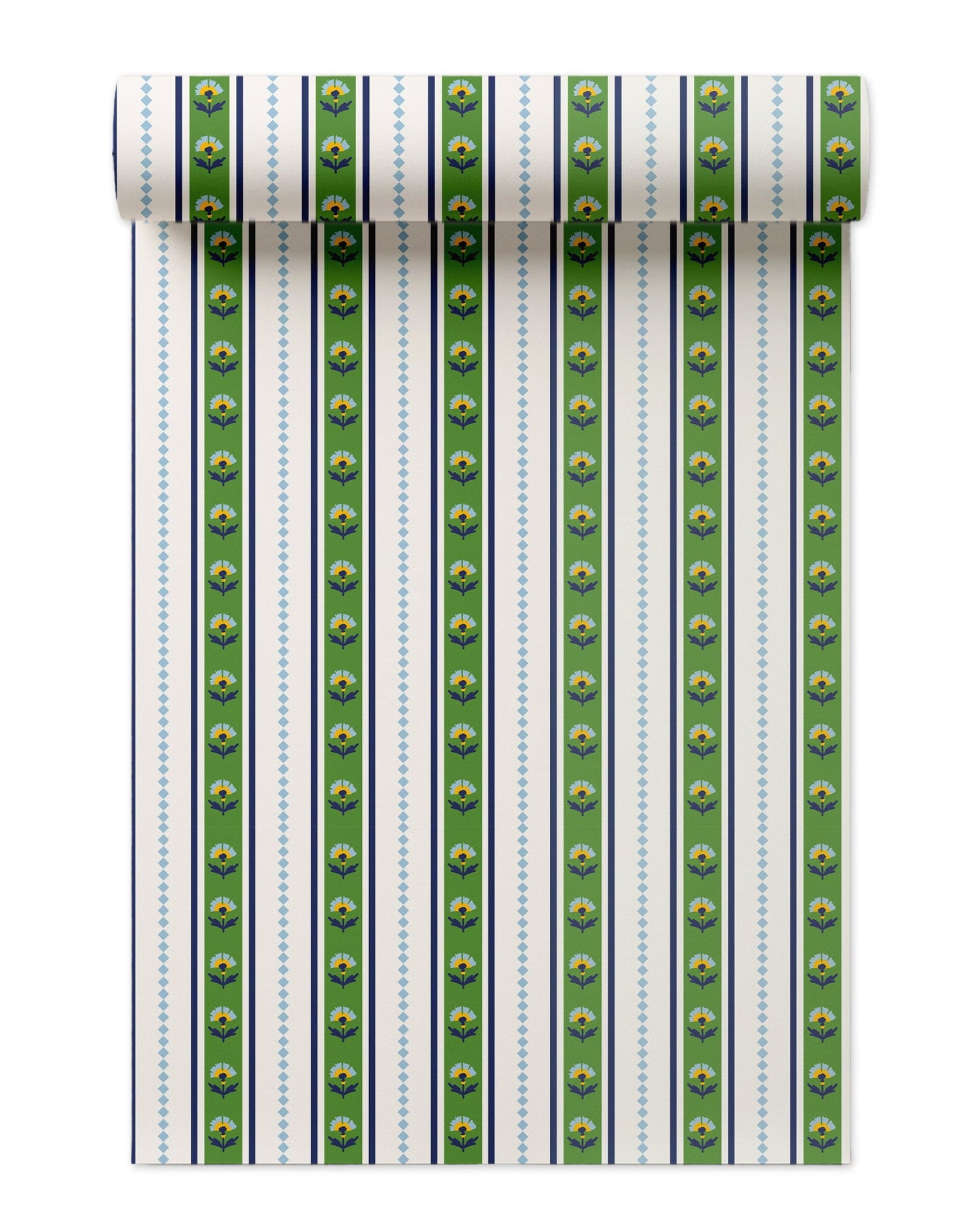 Garden Stripe Peel and Stick Wallpaper in green color - pattern number KK826_Green_KH306 - by Katie Kime in the  collection