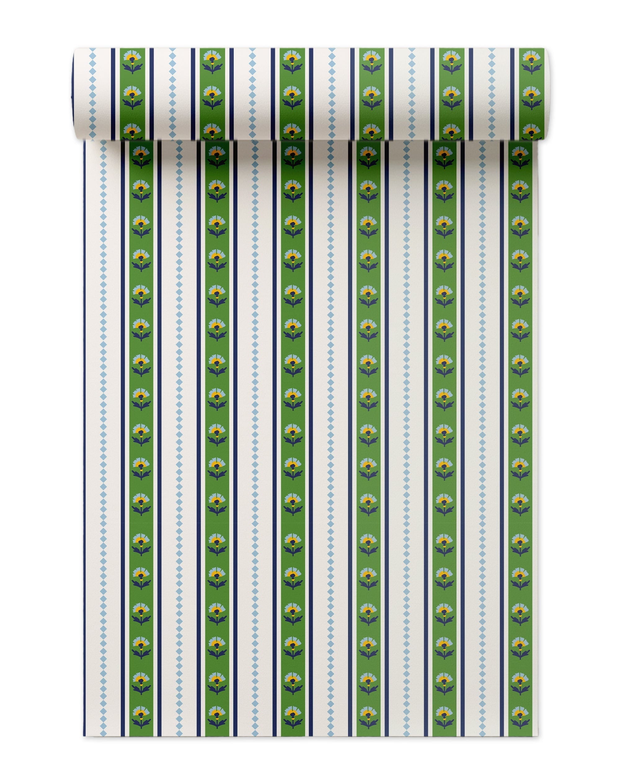 Garden Stripe Peel and Stick Wallpaper in green color - pattern number KK826_Green_KH306 - by Katie Kime in the  collection