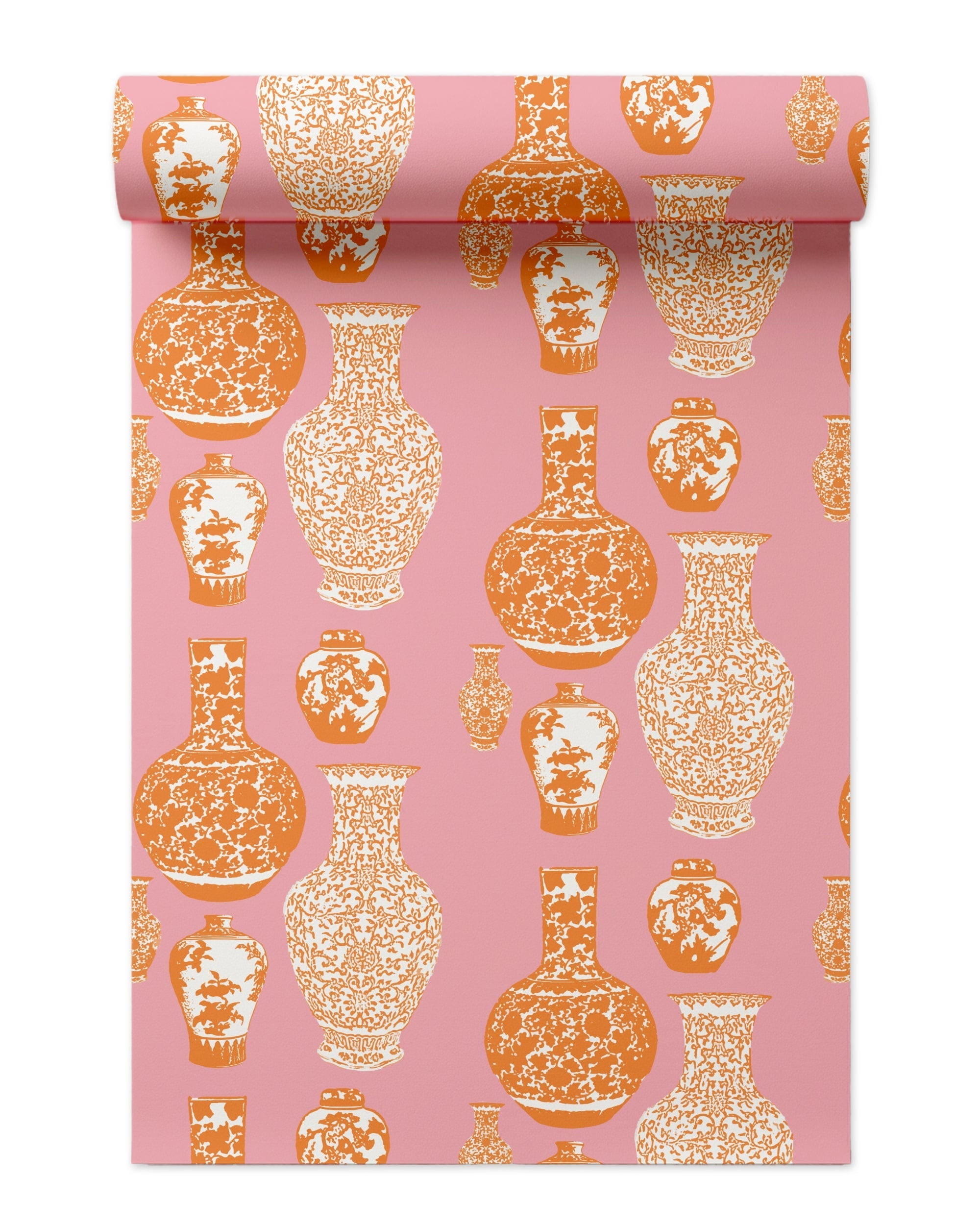 Ginger Jars Wallpaper in pink orange color - pattern number KK17006_Pink_Orange_KH300 - by Katie Kime in the  collection