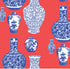 Ginger Jars Wallpaper in Red Blue color - pattern number KK17006_Red_Blue_KH300 - by Katie Kime in the collection