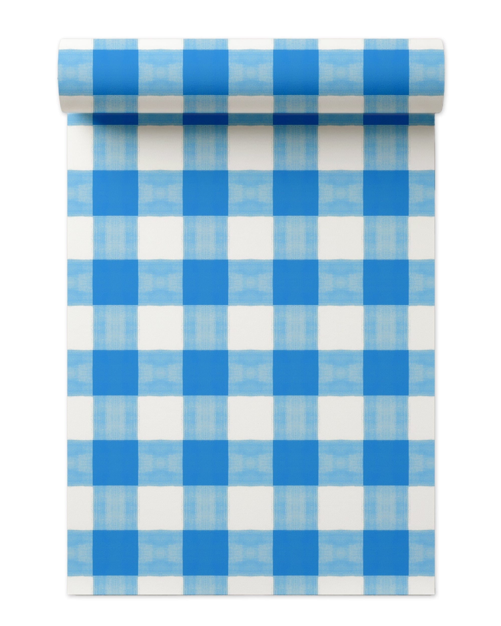 Gingham Large Scale Peel and Stick Wallpaper in light blue color - pattern number KK799_Light_Blue_KH306 - by Katie Kime in the  collection