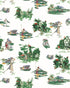 Golf Toile Peel and Stick Wallpaper in green color - pattern number KK806_Green_KH306 - by Katie Kime in the  collection
