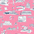 Hamptons Toile Wallpaper in berry navy color - pattern number KK759_Berry_Navy_KH300 - by Katie Kime in the  collection