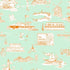 Hamptons Toile Wallpaper in mint orange color - pattern number KK759_Mint_Orange_KH300 - by Katie Kime in the  collection