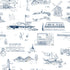 Hamptons Toile Wallpaper in navy color - pattern number KK759_Navy_KH300 - by Katie Kime in the  collection