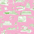 Hamptons Toile Peel and Stick Wallpaper in pink green color - pattern number KK579_Pink_Green_KH306 - by Katie Kime in the  collection